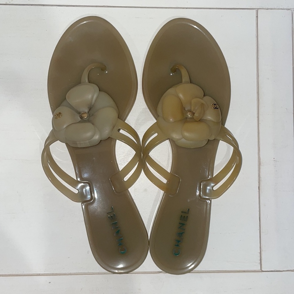 Chanel Camelia Flip Flops